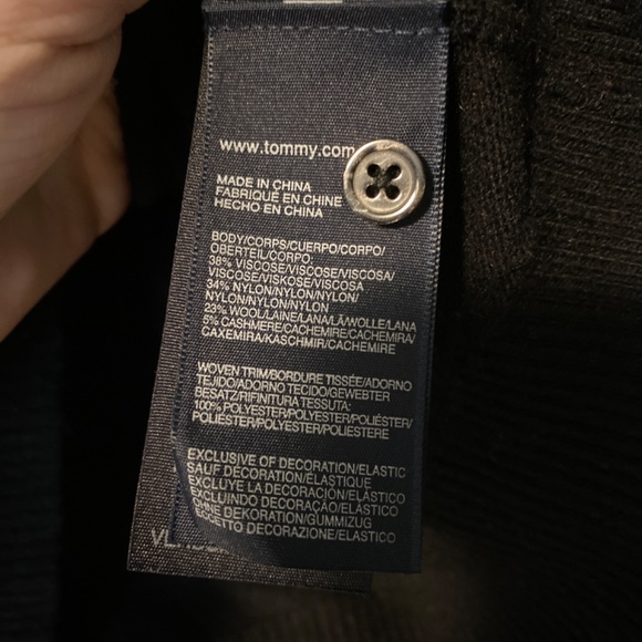 Tommy Hilfiger Embellished Sequin Trimmed Black Cardigan Pockets Women's… - Picture 5 of 5